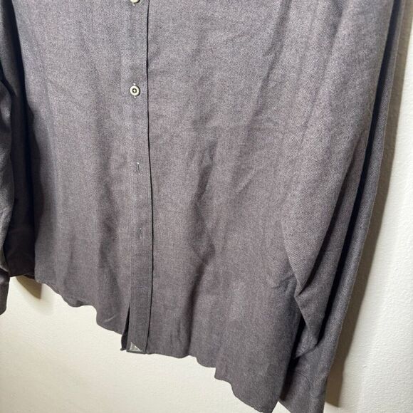 Untuckit Shirt Mens XXL Brown Button Up Flannel Long Sleeve Pocket Casual - Picture 4 of 10